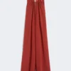 Fließender Jumpsuit aus Envers-Satin, rot Fließender Jumpsuit aus Envers-Satin, rot