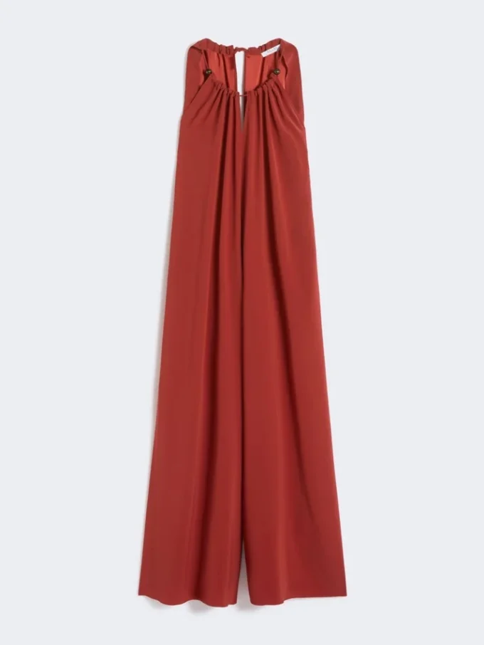 Fließender Jumpsuit aus Envers-Satin, rot Fließender Jumpsuit aus Envers-Satin, rot