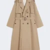 Fließender Trenchcoat aus Baumwolle und Nylon, haselnussbraun Fließender Trenchcoat aus Baumwolle und Nylon, haselnussbraun