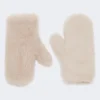 Fäustlinge aus Alpaka und Teddy-Wollstoff, beige Fäustlinge aus Alpaka und Teddy-Wollstoff, beige