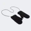 Fäustlinge aus Alpaka- und Woll-Teddy-Stoff, schwarz Fäustlinge aus Alpaka- und Woll-Teddy-Stoff, schwarz