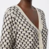 Gemusterte Strickjacke aus Wolle und Kaschmir, beige Gemusterte Strickjacke aus Wolle und Kaschmir, beige