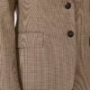 Gemusterter Blazer aus Wolltwill, karamellfarben