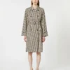 Gemusterter, wasserabweisender Trenchcoat aus Twill, kaffeefarben Gemusterter, wasserabweisender Trenchcoat aus Twill, kaffeefarben