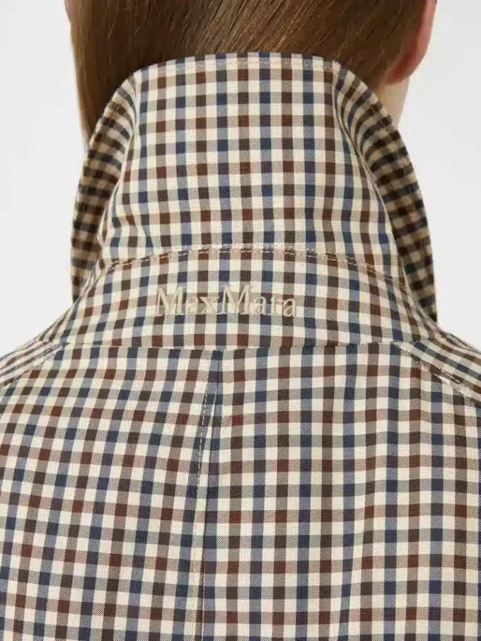 Gemusterter, wasserabweisender Trenchcoat aus Twill, kaffeefarben Gemusterter, wasserabweisender Trenchcoat aus Twill, kaffeefarben