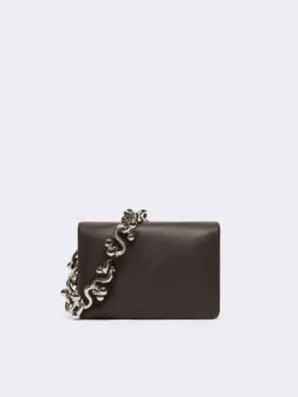 Gepolsterte Mini-Soffy-Tasche aus Nappaleder, kakao