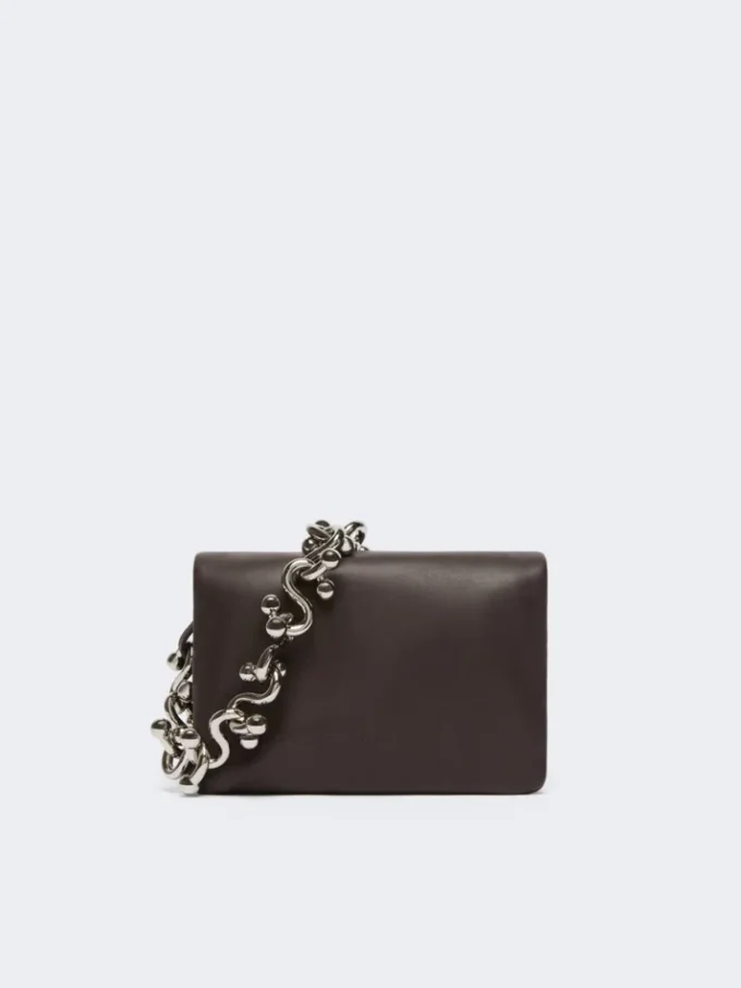 Gepolsterte Mini-Soffy-Tasche aus Nappaleder, kakao Gepolsterte Mini-Soffy-Tasche aus Nappaleder, kakao