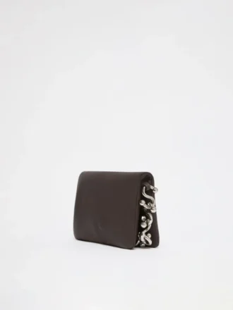 Gepolsterte Mini-Soffy-Tasche aus Nappaleder, kakao