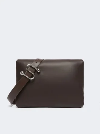 Gepolsterte Soffy-Tasche aus Nappaleder, kakao