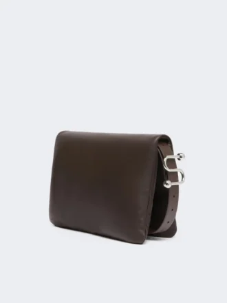 Gepolsterte Soffy-Tasche aus Nappaleder, kakao