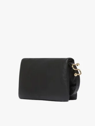 Gepolsterte Soffy-Tasche aus Nappaleder, schwarz