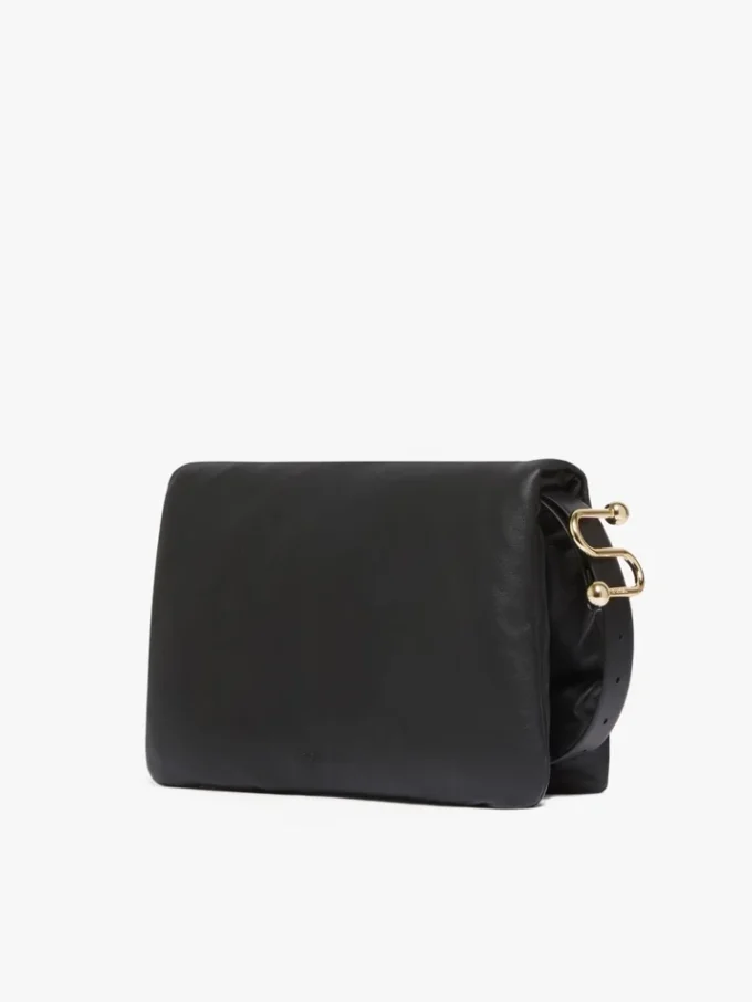 Gepolsterte Soffy-Tasche aus Nappaleder, schwarz Gepolsterte Soffy-Tasche aus Nappaleder, schwarz