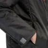 Gepolsterte, wasserabweisende Kapuzenjacke, schwarz
