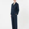 Gerade geschnittene Hose aus Leinen im Korbgeflecht-Look, mitternachtsblau Gerade geschnittene Hose aus Leinen im Korbgeflecht-Look, mitternachtsblau