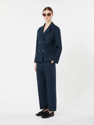 Gerade geschnittene Hose aus Leinen im Korbgeflecht-Look, mitternachtsblau Gerade geschnittene Hose aus Leinen im Korbgeflecht-Look, mitternachtsblau
