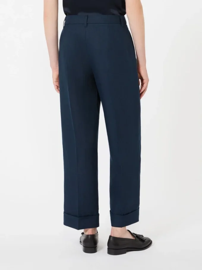 Gerade geschnittene Hose aus Leinen im Korbgeflecht-Look, mitternachtsblau Gerade geschnittene Hose aus Leinen im Korbgeflecht-Look, mitternachtsblau