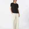 Gerade geschnittene Hose aus Scuba-Jersey, beige Gerade geschnittene Hose aus Scuba-Jersey, beige
