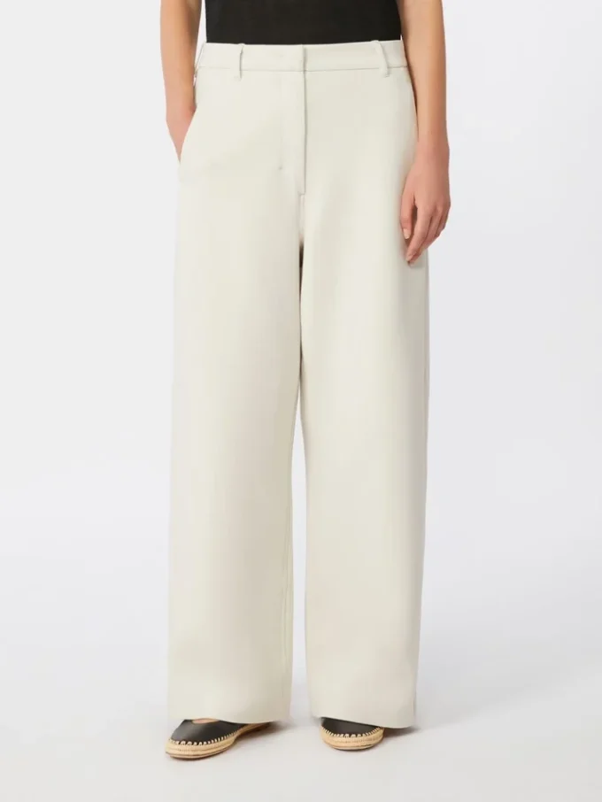 Gerade geschnittene Hose aus Scuba-Jersey, beige Gerade geschnittene Hose aus Scuba-Jersey, beige