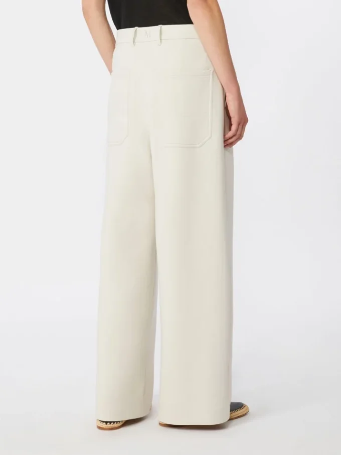 Gerade geschnittene Hose aus Scuba-Jersey, beige Gerade geschnittene Hose aus Scuba-Jersey, beige