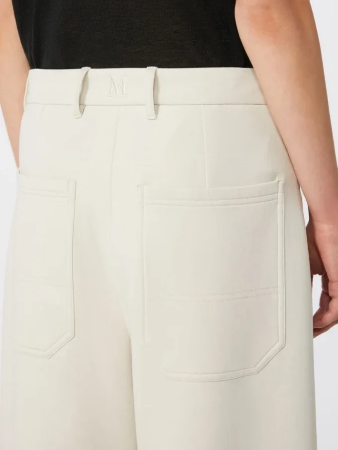 Gerade geschnittene Hose aus Scuba-Jersey, beige Gerade geschnittene Hose aus Scuba-Jersey, beige