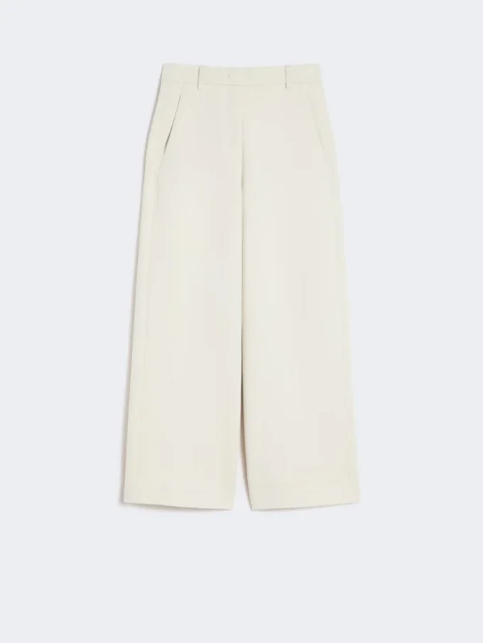 Gerade geschnittene Hose aus Scuba-Jersey, beige Gerade geschnittene Hose aus Scuba-Jersey, beige