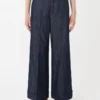 Gerade geschnittene Jeanshose aus Baumwolle und Leinen, mitternachtsblau Gerade geschnittene Jeanshose aus Baumwolle und Leinen, mitternachtsblau