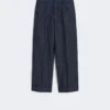 Gerade geschnittene Jeanshose aus Baumwolle und Leinen, mitternachtsblau Gerade geschnittene Jeanshose aus Baumwolle und Leinen, mitternachtsblau