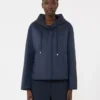 Gesteppte Kapuzenjacke aus wasserabweisendem Canvas, marineblau
