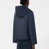 Gesteppte Kapuzenjacke aus wasserabweisendem Canvas, marineblau