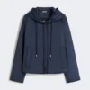 Gesteppte Kapuzenjacke aus wasserabweisendem Canvas, marineblau