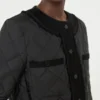 Gesteppte, verkürzte Jacke aus wasserabweisendem Canvas, schwarz