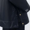 Gesteppte, wasserabweisende Canvas-Kapuzenjacke, mitternachtsblau