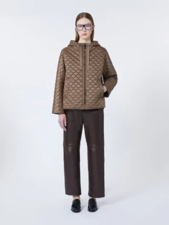 Gesteppte, wasserabweisende, gefütterte Jacke aus Canvas, tabakfarben Gesteppte, wasserabweisende, gefütterte Jacke aus Canvas, tabakfarben
