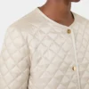 Gesteppte, wasserabweisende Rundhalsjacke aus Canvas, natur Gesteppte, wasserabweisende Rundhalsjacke aus Canvas, natur