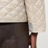 Gesteppte, wasserabweisende Rundhalsjacke aus Canvas, natur Gesteppte, wasserabweisende Rundhalsjacke aus Canvas, natur