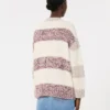 Gestreifter Cardigan aus Wolle und Baumwolle, sandfarben Gestreifter Cardigan aus Wolle und Baumwolle, sandfarben