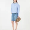 Gestreiftes Oxford-Hemd aus Baumwolle, hellblau Gestreiftes Oxford-Hemd aus Baumwolle, hellblau