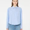 Gestreiftes Oxford-Hemd aus Baumwolle, hellblau Gestreiftes Oxford-Hemd aus Baumwolle, hellblau