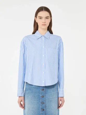 Gestreiftes Oxford-Hemd aus Baumwolle, hellblau