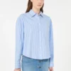 Gestreiftes Oxford-Hemd aus Baumwolle, hellblau Gestreiftes Oxford-Hemd aus Baumwolle, hellblau