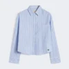 Gestreiftes Oxford-Hemd aus Baumwolle, hellblau Gestreiftes Oxford-Hemd aus Baumwolle, hellblau