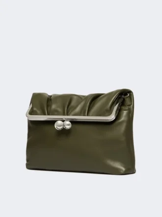 Glänzende Pasticcino-Tasche aus Nappaleder, dunkelgrün