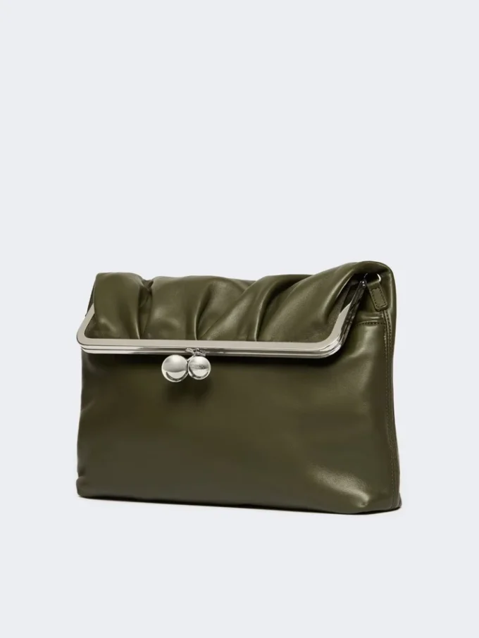Glänzende Pasticcino-Tasche aus Nappaleder, dunkelgrün Glänzende Pasticcino-Tasche aus Nappaleder, dunkelgrün
