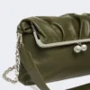 Glänzende Pasticcino-Tasche aus Nappaleder, dunkelgrün Glänzende Pasticcino-Tasche aus Nappaleder, dunkelgrün
