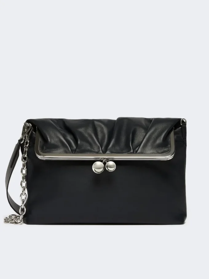 Glänzende Pasticcino-Tasche aus Nappaleder, ultramarinblau