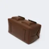 Große Boston-Tasche aus Leder mit Taschen, braun Große Boston-Tasche aus Leder mit Taschen, braun