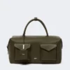 Große Boston-Tasche aus Leder mit Taschen, dunkelbraun
