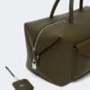 Große Boston-Tasche aus Leder mit Taschen, dunkelbraun