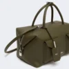 Große Boston-Tasche aus Leder mit Taschen, dunkelbraun