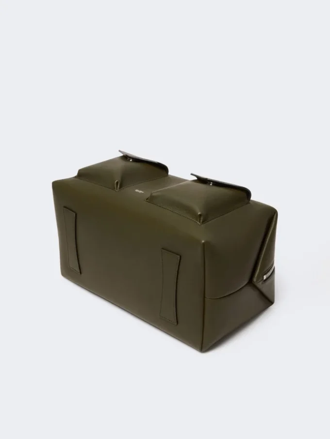 Große Boston-Tasche aus Leder mit Taschen, dunkelbraun